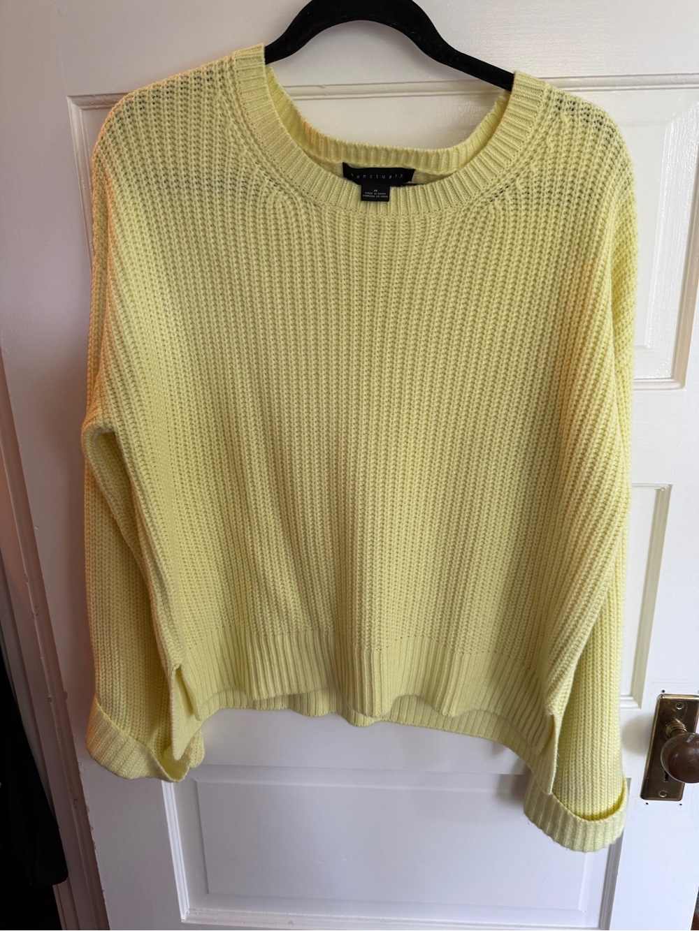 Sanctuary Cozy Crewneck Knit Sweater - Yellow